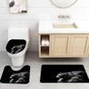 4 PCS Wild Animal Shower Curtain Sets with Non-Slip Rugs and Toilet Lid Cover Lion Dark Grey Majestic Forest King Bath Decor Shower Curtains 72"x 72" with 12 Hooks Durable Waterproof for Bathroom view 4