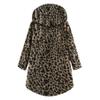 Andongnywell Ladies Button Plush Tops Hooded Loose Cardigan Women's Jacket Solid Color Pullover Tunic Tops (Leopard 2,Large) view 2