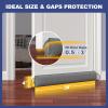 HADOR 38 Inch Weighted Door Draft Stopper - Under Door Snake Pillow, Blocks Cold Air/Wind/Noise, Heavy Duty Soundproof Bottom Filler (Covers Gaps Up to 3"), Winter Patio Sliding Window Seal, Grey view 3