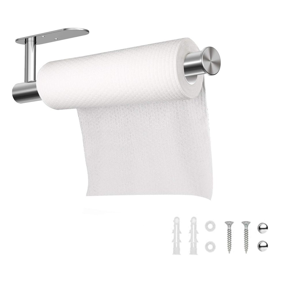 Adhesive Stainless Steel Paper Towel Holder Under Cabinet Self Adhesive Paper Towel Holder Wall Mount Rustproof