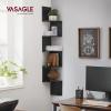 VASAGLE Corner Shelf Wall Mount, 5-Tier Floating Corner Bookshelf, Plant Shelf for Bedroom, Living Room, Bathroom, Home Office, Ink Black view 2