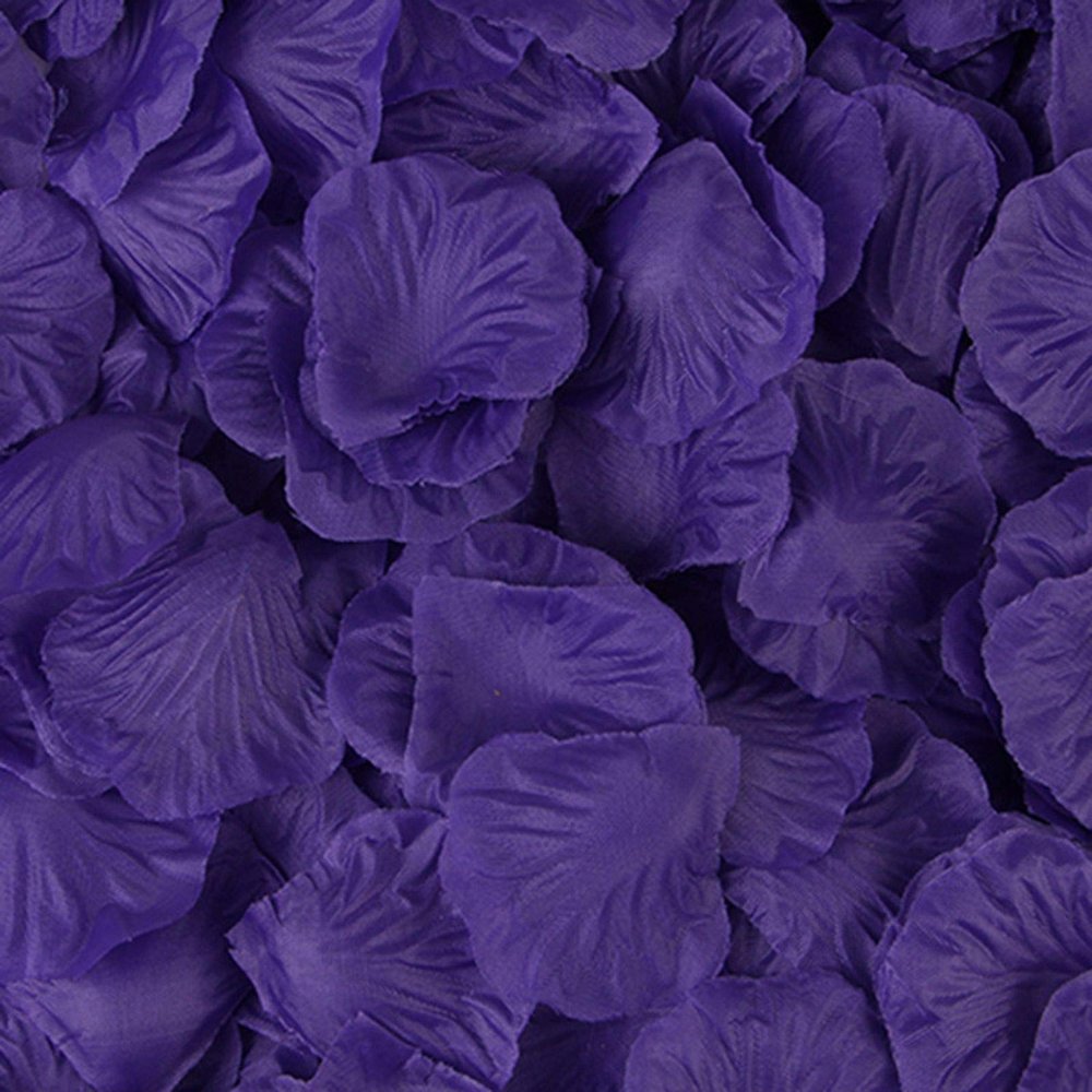 DJBM 1000 Pieces Rose Petals Artificial Flower Petals for Wedding Party Decoration Purple