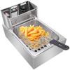 Electric Deep Fryer with Basket & Lid, 6.3QT/6L Heavy Duty Stainless Steel Single Tank Kitchen Frying Machine, 2500W French Fryer for French Fries Fried Chicken US Plug view 1