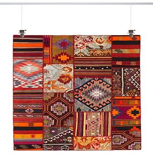 Quilt Hanging kit - minirail White 59" - Complete kit; incl. 2 perlon Cords 59", 2 Wide Hooks and 2 Textile Hangers