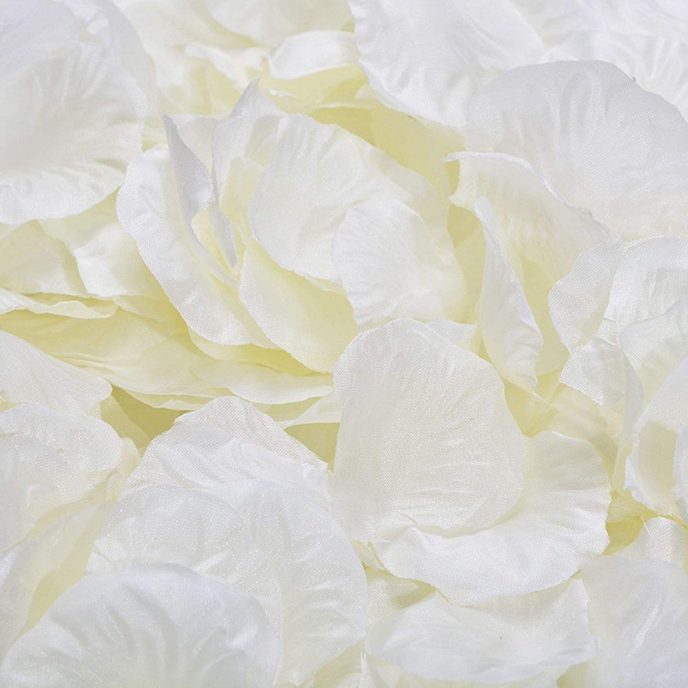 DJBM 1000 Pieces Rose Petals Artificial Flower Petals for Wedding Party Decoration Ivory