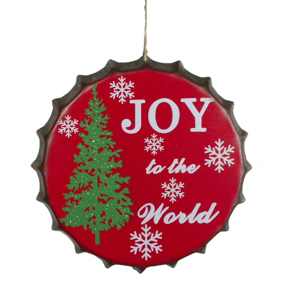 12" Red and Green Joy to The World Christmas Wall Decor