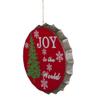 12" Red and Green Joy to The World Christmas Wall Decor view 2