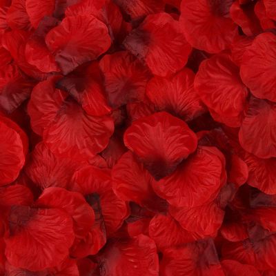 DJBM 1000 Pieces Rose Petals Artificial Flower Petals for Wedding Party Decoration Red Black