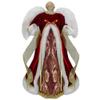 18" Red and Gold Angel in a Dress Christmas Tree Topper - Unlit view 1