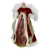 18" Red and Gold Angel in a Dress Christmas Tree Topper - Unlit view 4