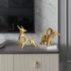 ABOOFAN Golden Feng Shui Bull Statue Ox Figure Statues Chinese Zodiac Cow Table Decor Bull Art Decor Bull Figurines for Home Indoor 2021 Chinese New Year Home Decoration view 2