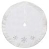 Northlight 48" White and Silver Embroidered Sequin Snowflakes Tree Skirt view 1