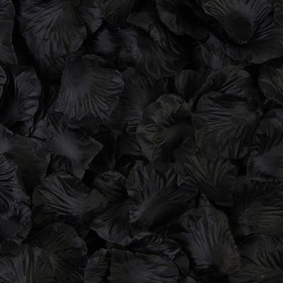 DJBM 1000 Pieces Rose Petals Artificial Flower Petals for Wedding Party Decoration Black