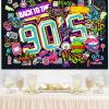 Back to The 90's Backdrop for Parties | 90s Theme Backdrop Hip Hop Graffiti Back to 90's Party Banner | 90s Theme Party Wall Decorations for Adults Hip Hop Music Retro Radio 71 x 49 inch view 2