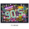 Back to The 90's Backdrop for Parties | 90s Theme Backdrop Hip Hop Graffiti Back to 90's Party Banner | 90s Theme Party Wall Decorations for Adults Hip Hop Music Retro Radio 71 x 49 inch view 4