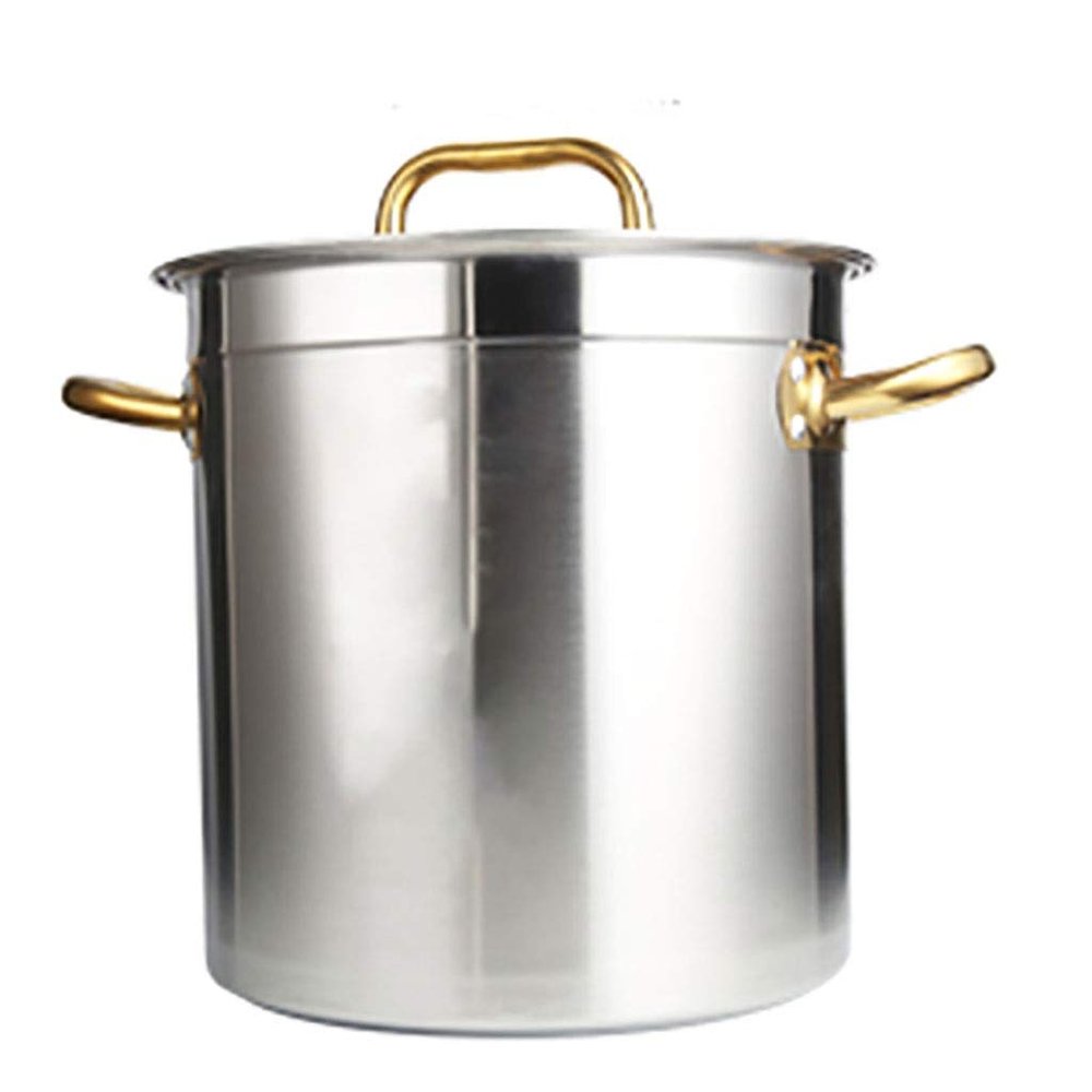 304 Stainless Steel Stock Pot, Catering Commercial Deep Soup Pot With Lid, Stew Pot, Used For Gas Stove/induction Cooker (20-170L) (Size : 20L)