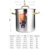 304 Stainless Steel Stock Pot, Catering Commercial Deep Soup Pot With Lid, Stew Pot, Used For Gas Stove/induction Cooker (20-170L) (Size : 20L) view 2