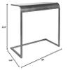 American Art Decor Silver Mobile, Portable, & Compact Home Office C-Shaped Desk view 2