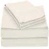 LinenEra 600 TC 100% Egyptian Cotton Sheets & Pillowcases Set - 4 Pc Pure Ivory Bed Sheet Set Extra Long-Staple Combed Cotton Bedding King Sheet for Bed, Fits Mattress 20'' Deep Pocket. view 1