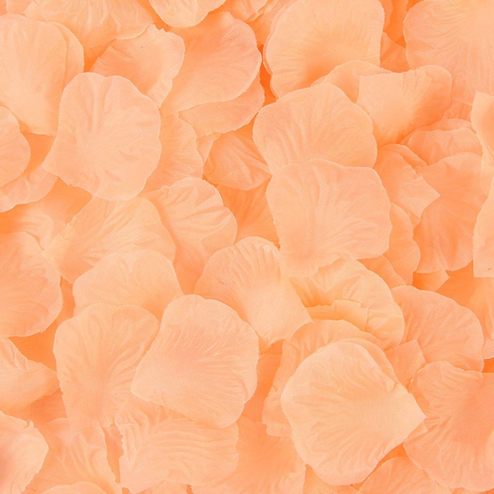 DJBM 1000 Pieces Rose Petals Artificial Flower Petals for Wedding Party Decoration Cantaloupe