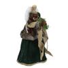 18" Red and Green Angel in a Dress Christmas Tree Topper Accented with Holly Berries - Unlit view 3