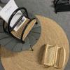 HQBL Rattan Newspaper and Magazine Rack, Farmhouse Rustic Woven File Storage Basket with Handles- for Coffee Table, Side Table, Living Room, Reception Desk, Bathroom view 3