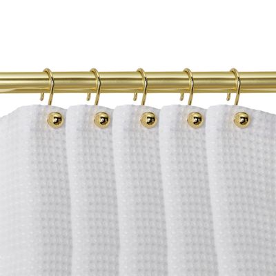 Utopia Alley Shower Hooks - Shower Curtain Rings for Bathroom - Rust Proof Shower Curtain Hooks for Shower Curtain or Liner - Set of 12, Gold