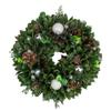 Artificial Christmas Wreath with Pine Cones and Ornaments - 14" Unlit view 1