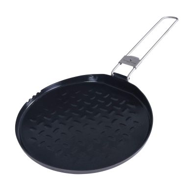 Boundless Voyage Titanium Non-stick Pan with Folding Handle Frying Pan Pizza Pan Outdoor Camping Picnic Hiking BBQ Cookware A-Ti2064C