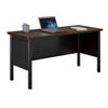 nbf signature series Stahl Desk Shell - 72" W x 24" D Walnut Laminate Top/Black Steel Frame, Modern Office Desk with Grommet, Lightweight and Sturdy Workstation Design view 1