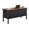 nbf signature series Stahl Desk Shell - 72" W x 24" D Walnut Laminate Top/Black Steel Frame, Modern Office Desk with Grommet, Lightweight and Sturdy Workstation Design view 3