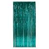 1-Ply Metallic Plastic Fringe Gleam 'N Curtain Photo Booth Prop, 8' x 3', Turquoise view 1