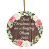 Designsify Christmas Tree Decoration, First Christmas As an Amazing Mum 2023, Circle Ornament A, Gifts for Birthday Anniversary Valentines Mom Mothers Fathers Day Party, to Men Women Him Her view 1