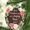 Designsify Christmas Tree Decoration, First Christmas As an Amazing Mum 2023, Circle Ornament A, Gifts for Birthday Anniversary Valentines Mom Mothers Fathers Day Party, to Men Women Him Her view 2