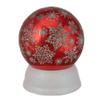LED Lighted Shiny Snowflake Water Globe Decoration - 6.5" - Red - Warm White view 1