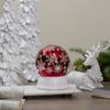 LED Lighted Shiny Snowflake Water Globe Decoration - 6.5" - Red - Warm White view 2