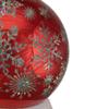 LED Lighted Shiny Snowflake Water Globe Decoration - 6.5" - Red - Warm White view 3