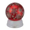 LED Lighted Shiny Snowflake Water Globe Decoration - 6.5" - Red - Warm White view 4