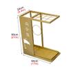 JLXJ Umbrella Stand with Drip Tray and Hook, Tall Modern Metal Iron Art Canes Walking Sticks Rack, for Storage 12 Long and 14 Short Umbrellas (Color : Gold) view 3