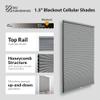 DEZ FURNISHINGS Cordless 1.5" Blackout Cellular Shade, Energy Saver, 63.5" W x 72" H, Anchor Gray view 2