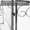 Best Choice Products 3-Panel 55x33in Solid Wrought Iron See-Through Metal Fireplace Screen, Spark Guard Safety Protector w/Decorative Scroll - Pewter view 4
