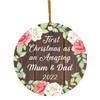 Designsify Christmas Tree Decoration, First Christmas As an Amazing Mum & Dad 2022, Circle Ornament A, Gifts for Birthday Anniversary Valentines Mom Mothers Fathers Day Party, to Men Women Him view 1