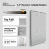 DEZ FURNISHINGS Cordless 1.5" Blackout Cellular Shade, Energy Saver, 64.5" W x 72" H, Gray Cloud view 2