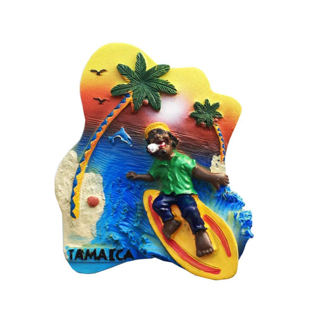 3D Jamaica Surfing Fridge Magnet Travel Souvenir Gift Home Kitchen Decoration Refrigerator Magnetic Sticker Collection