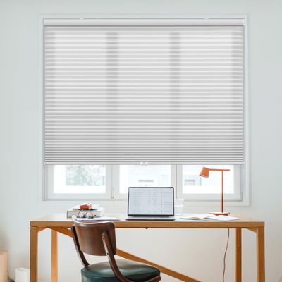 DEZ FURNISHINGS Cordless 1.5" Light Filtering Cellular Shade, 19.5" W x 84" H, Gray Cloud