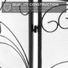 Best Choice Products 3-Panel 55x33in Solid Wrought Iron See-Through Metal Fireplace Screen, Spark Guard Safety Protector w/Decorative Scroll - Black view 4