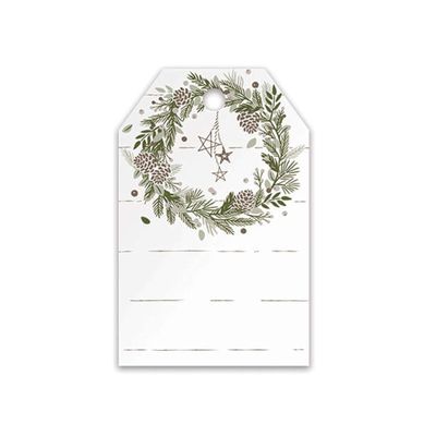 Pine Holiday Wreath Printed Gift Tags - 2 1/4in. x 3 1/2in. - 50/Pack (1 Pack)