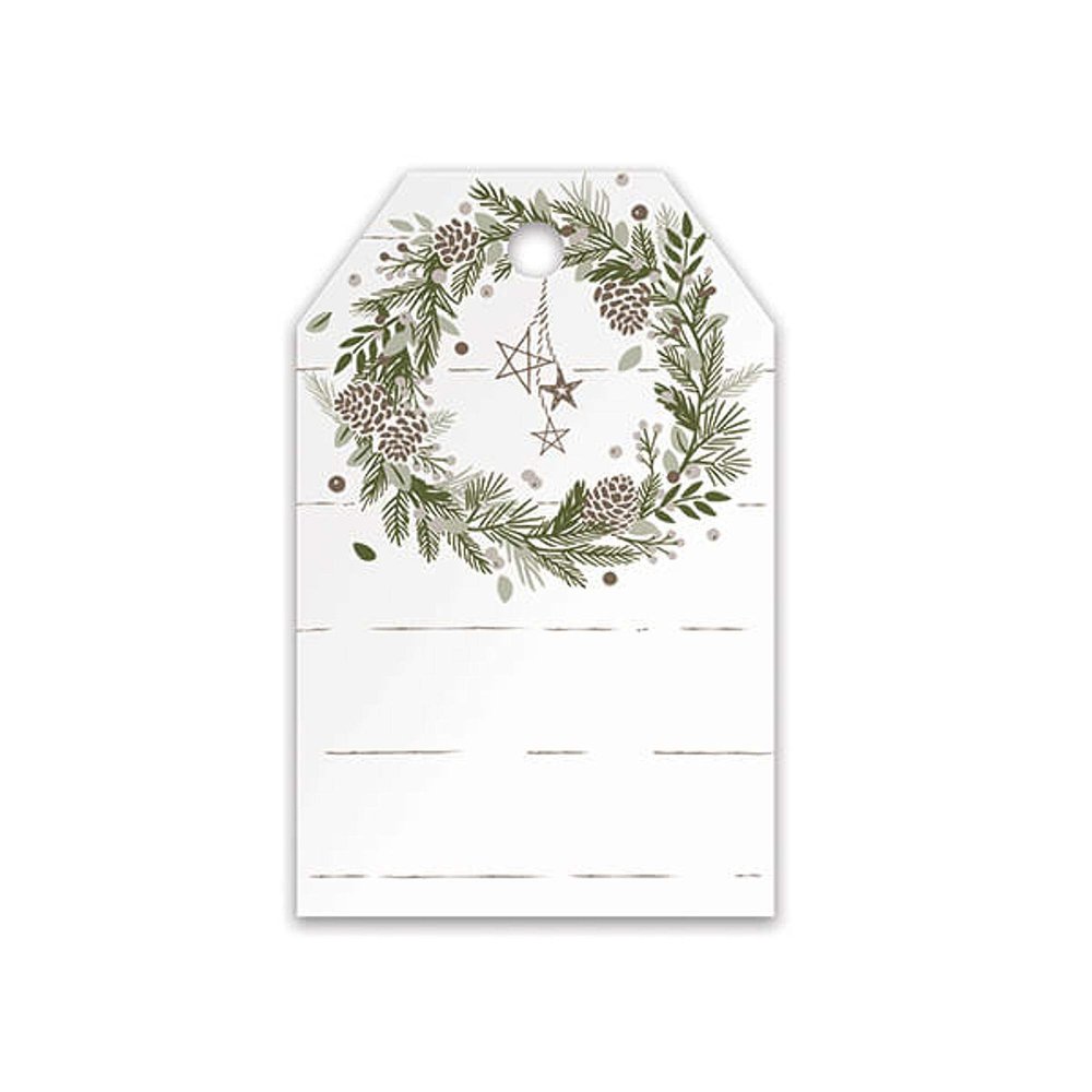 Pine Holiday Wreath Printed Gift Tags - 2 1/4in. x 3 1/2in. - 50/Pack (1 Pack)