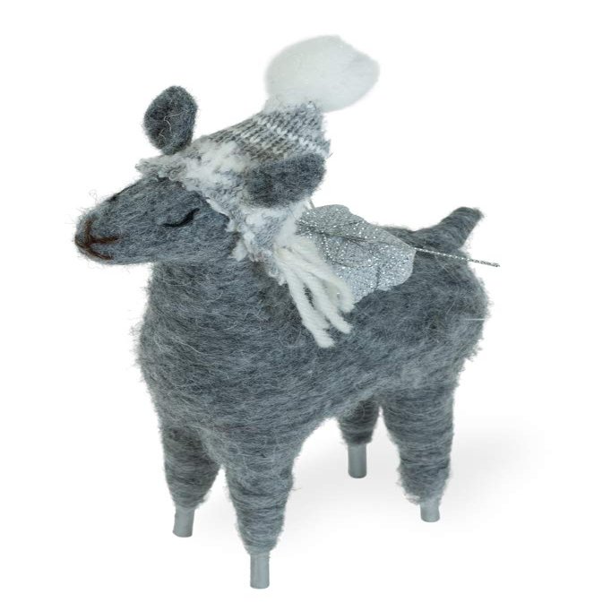Boston International Spun Silver Christmas Tabletop Dcor, 9.5-Inches, Llama Lance