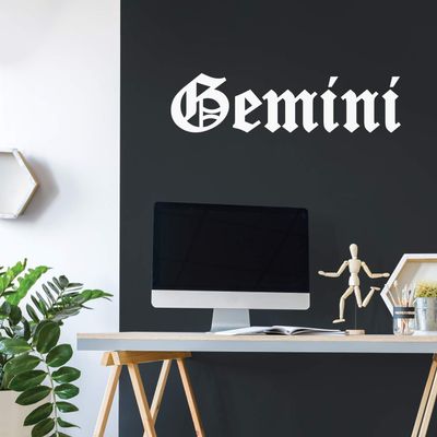 Vinyl Wall Art Decal - Gemini - 8" x 31" - Zodiac Signs Gothic Modern Inspirational Astrology Quote Sticker for Bedroom Living Room Closet Home Office Dorm Room Decor (White, Gemini)